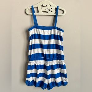 Petit Bandeau Stripe Blue and White Romper Shorts Girl 6 116
